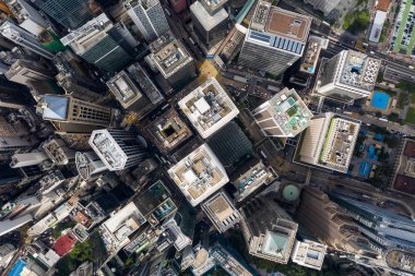 Merkez, Hong Kong 01 Kasım 2018:-Hong Kong Ticaret bölgesinin havadan görünümü