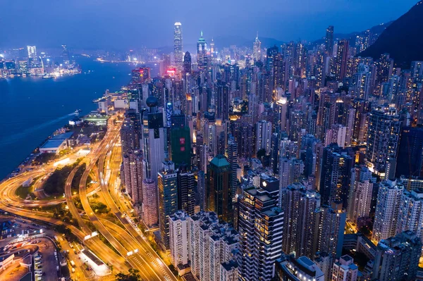 Sheung Wan Hong Kong October 2018 Hong Kong City Night — Stock Photo, Image