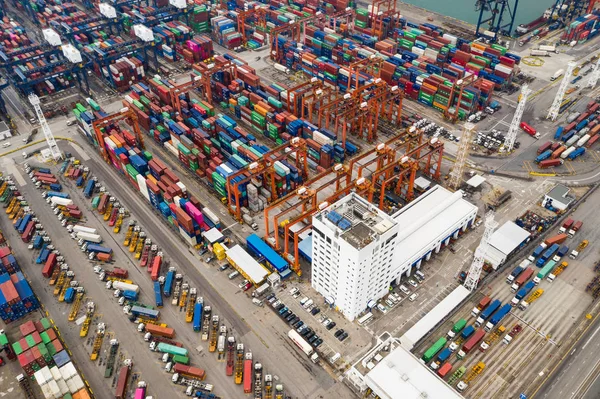 Kwai Tsing Χονγκ Κονγκ Οκτωβρίου 2018 Λιμάνι Εμπορευματοκιβωτίων Φορτίου Στο — Φωτογραφία Αρχείου