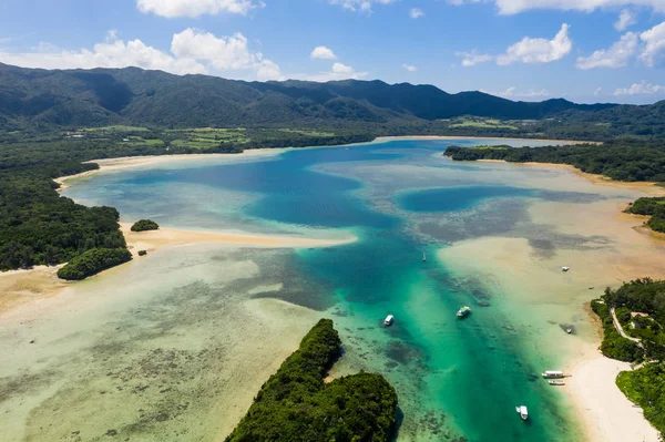 Vista Aérea Laguna Tropical Isla Ishigaki — Foto de Stock