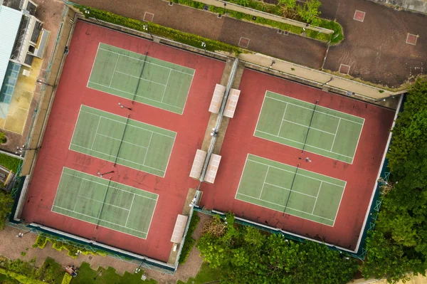 Blick Von Oben Auf Den Tennisplatz Bei Tag — Stockfoto
