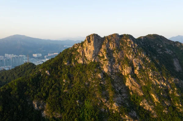 Montanha Lion Rock Sob Pôr Sol — Fotografia de Stock