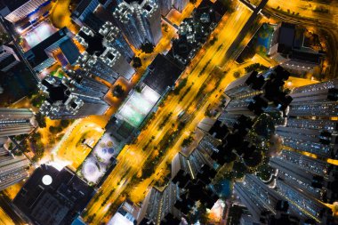 Tin Shui Wai, Hong Kong 27 Ekim 2018:-gece Hong Kong şehir