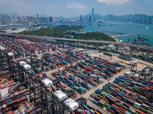 Kwai Tsing Hong Kong May 2018 Teherkonténer Kikötő — Stock Fotó
