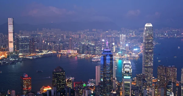 Victoria Peak Hong Kong November 2018 Stad Hongkong Nachts — Stockfoto