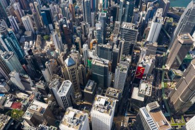 Merkez, Hong Kong 01 Kasım 2018:-Hong Kong şehrin havadan görünümü