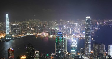 Victoria Tepesi, Hong Kong 06 Kasım 2018: - Gece Hong Kong Şehri