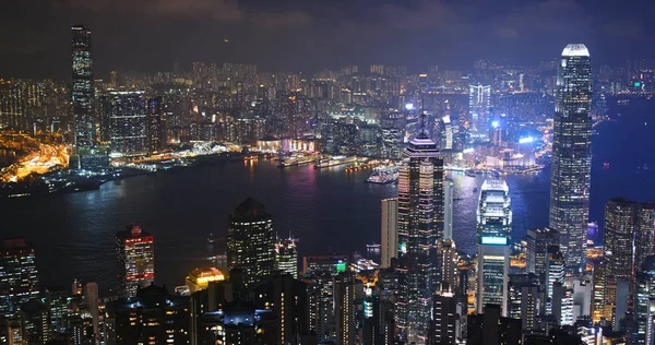 Victoria Peak Hong Kong Novembro 2018 Paisagem Hong Kong Noite — Fotografia de Stock