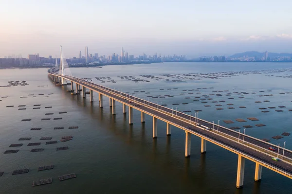 Hong Kong Octobre 2018 Pont Baie Shenzhen — Photo