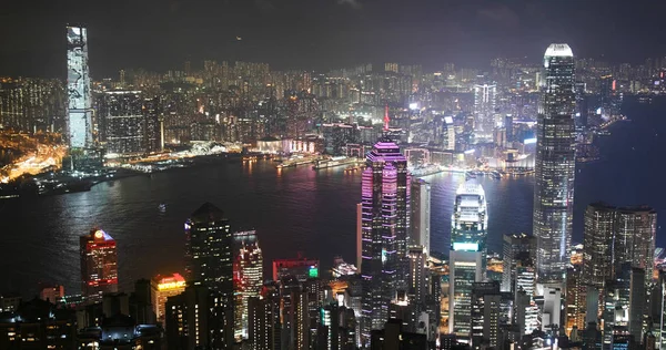 Victoria Peak Hong Kong Listopada 2018 Miasta Hong Kong Nocą — Zdjęcie stockowe