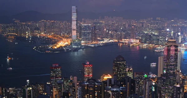 Victoria Harbour Hongkong November 2018 Hongkong City Bei Nacht — Stockfoto