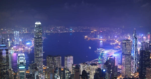 Victoria Peak Hong Kong Novembro 2018 Marco Hong Kong Noite — Fotografia de Stock