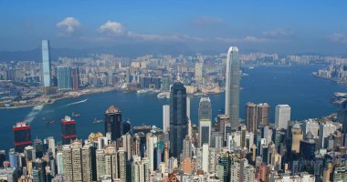 Victoria peak, Hong Kong - 07 Kasım, 2018: Hong Kong şehir