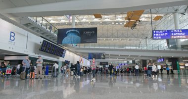 Chek lap kok, Hong Kong - 24 Kasım 2018: Hong Kong uluslararası havaalanı 