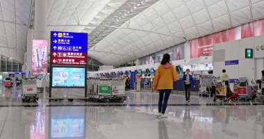 Chek lap kok, Hong Kong - 24 Kasım 2018: Hong Kong uluslararası havaalanı 