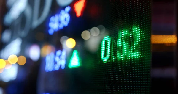 Anzeige Der Börsennummern Auf Dem Bildschirm — Stockfoto