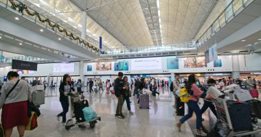 Chek lap kok, Hong Kong - 24 Kasım 2018: Hong Kong uluslararası havaalanı 