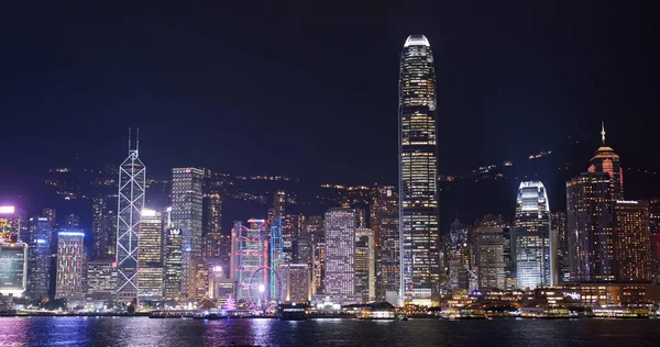 Victoria Limanı Hong Kong Aralık 2018 Gece Hong Kong Şehri — Stok fotoğraf