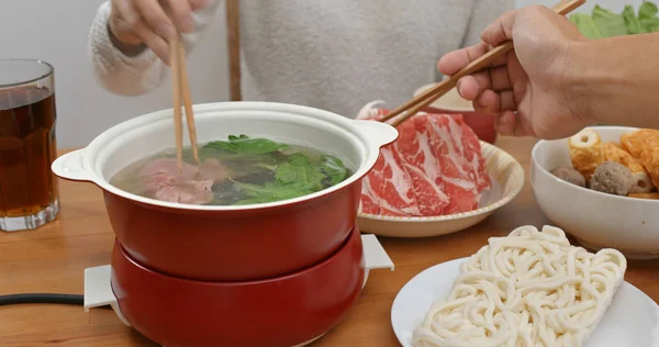 Panela Quente Estilo Chinês Casa — Fotografia de Stock