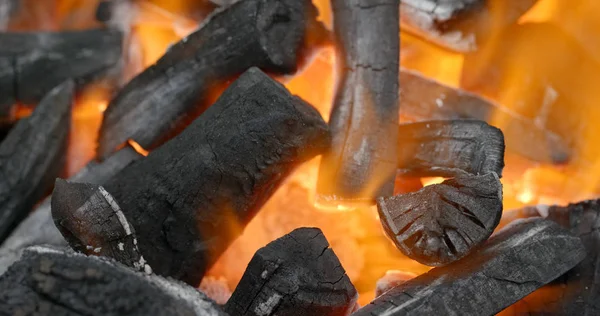 Carbón Barbacoa Fuego Primer Plano —  Fotos de Stock