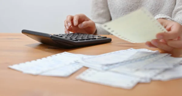 Woman Counting Money Office — Stock Photo, Image
