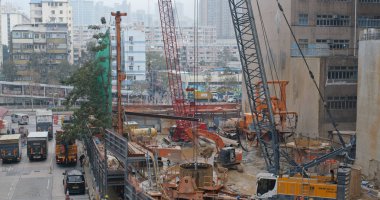 Tsuen Wan, Hong Kong - 11 Ocak, 2019: şantiye City