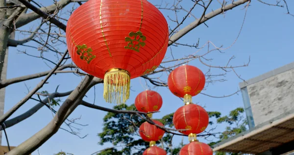 Röda Lyktor För Lunar New Year — Stockfoto