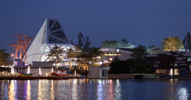 Shenzhen, Çin - 11 Ocak, 2018: Gece liman Ekim
