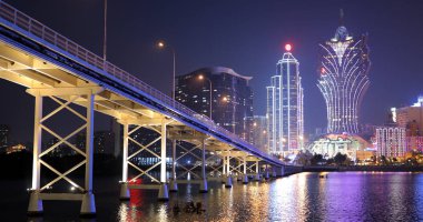 Nam Van Lake, Macau - 22 Ocak, 2019: Gece Makao şehri