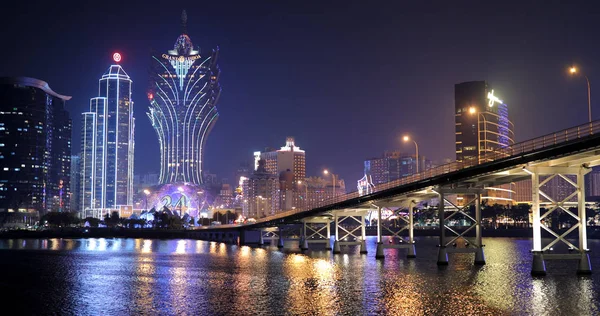 Nam Van Lake Macau Janeiro 2019 Macau Noite — Fotografia de Stock