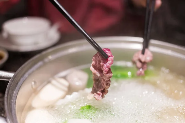 Hot Pot Restaurang Närbild — Stockfoto