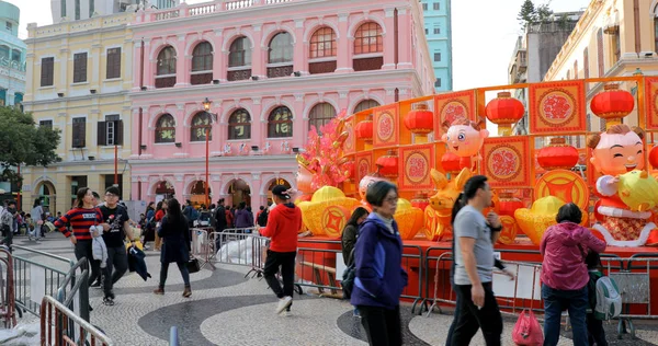 Largo Senado Macao Janvier 2019 Ville Macao Avec Décoration Nouvel — Photo