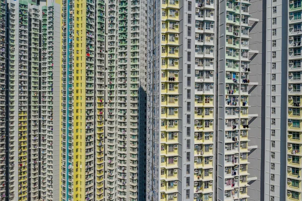 Fasada Budynku Wieżowca Hong Kongu — Zdjęcie stockowe
