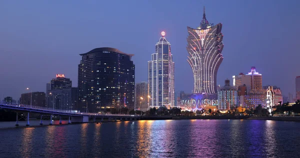 Nam Van Lake Macau January 2019 Macau City Skyline Night — Stock Photo, Image