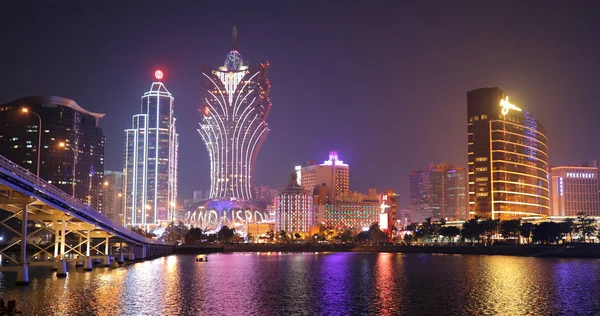 Nam Van Lake Macau Leden 2019 Macau Panorama Města Noci — Stock fotografie