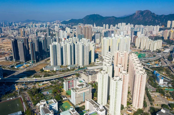 Kowloon Körfezi Hong Kong Ocak 2019 Hong Kong Yerleşim Bölgesi — Stok fotoğraf