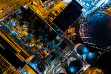 İçin Wan Kwa, Hong Kong - 29 Kasım, 2018: geceleri gaz fabrikası