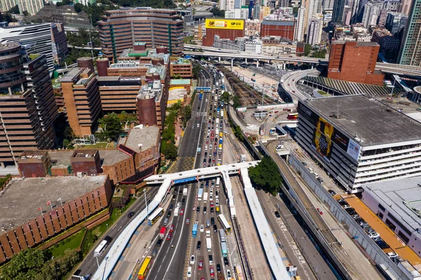 Хунг Хом Гонконг Листопада 2018 Вид Перехресної Гавані Тунель — стокове фото
