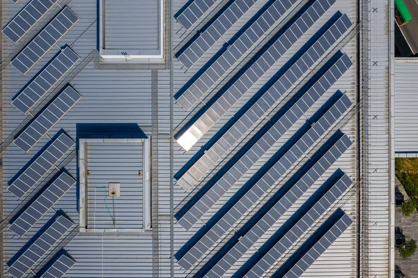 Solar Panel Plant Roof Top — Stock Photo, Image