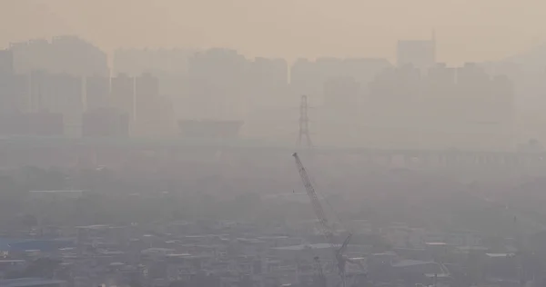 Ατμοσφαιρική Ρύπανση Της Πόλης Του Χονγκ Κονγκ — Φωτογραφία Αρχείου
