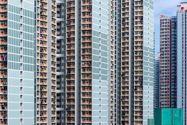 Exterior of apartment building in Hong Kong
