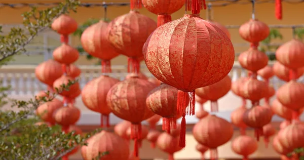 Schöne Rote Laternen Zum Chinesischen Neujahr — Stockfoto