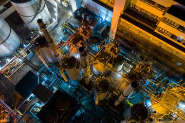 İçin Wan Kwa, Hong Kong - 29 Kasım, 2018: geceleri gaz fabrikası