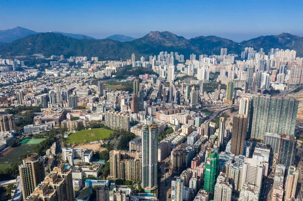 Kwa Wan 2018 香港市内の空撮 — ストック写真
