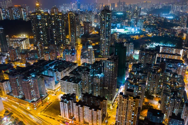 Kwa Wan 2019 夜香港住宅地区の平面図 — ストック写真