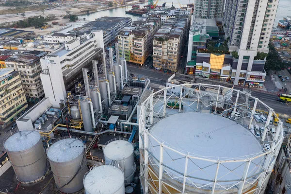 Kwa Wan Hong Kong Enero 2019 Fábrica Gas — Foto de Stock