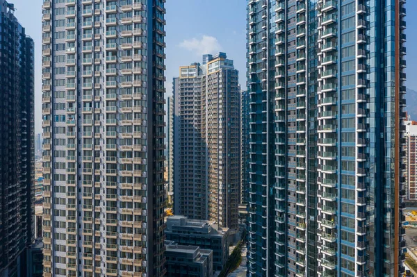 Obytné Budovy Mrakodrapu Hongkongu — Stock fotografie