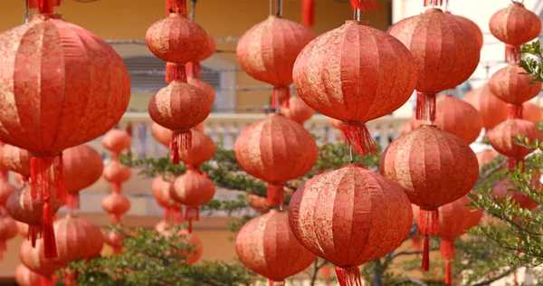 Lanterne Rosse Tradizionali Capodanno Lunare — Foto Stock