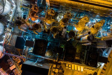 İçin Wan Kwa, Hong Kong - 29 Kasım, 2018: geceleri gaz fabrikası