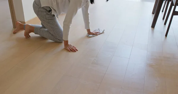 Woman Clean Floor Home — Stock Photo, Image